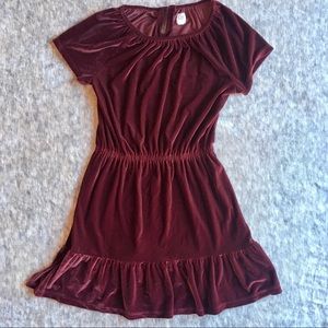 GAP Kids Burgundy Velvet Dress 12